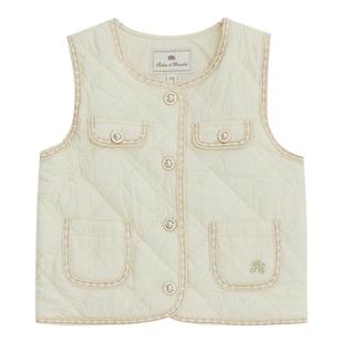 tartineetchocolat法国巧克力童装秋冬新款女童小香风棉服马甲