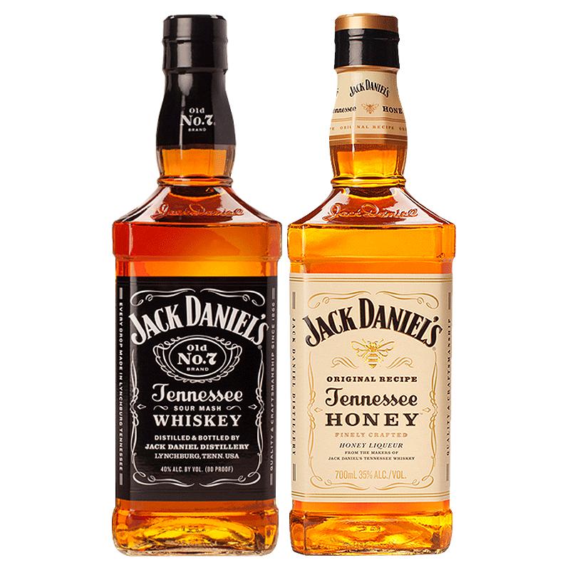 御玖轩  JackDaniel`s 杰克丹尼/蜂蜜/苹果威士忌洋酒组合700ml*2