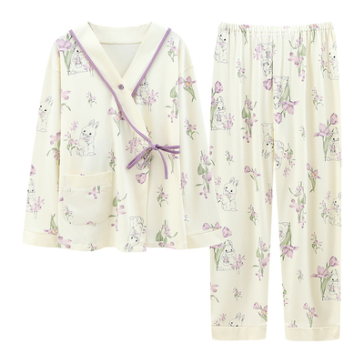 产妇纯棉月子服11月份孕妇家居服秋冬哺乳期睡衣产后喂奶专用冬季