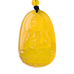 黄玉髓十二生肖本命佛吊坠男属兔虎虚空藏普贤文殊菩萨千手观音女