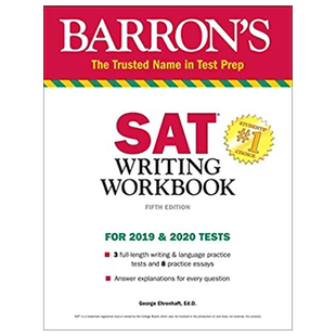 巴朗新SAT写作练习册 英文原版 第5版 Barron's SAT Writing Workbook 英文版进口英语美国高考写作书 含习题和答案解析