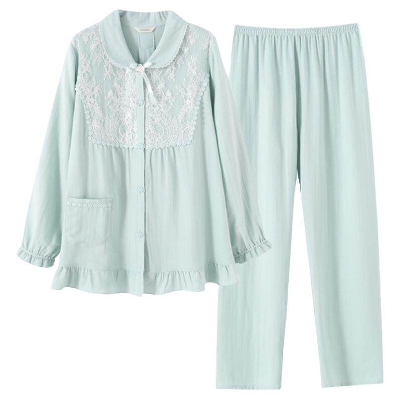 纯棉婴儿纱小翻领家居服罗丝美女