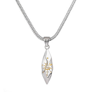 ACITY喜城轻奢许愿石吊坠项链男复古太阳陨石拼色毛衣链配饰礼物