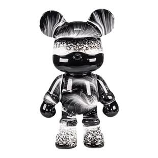 现货成品流体熊桌面摆件32cm高 艺术家手办酷酷熊手工diy存钱罐