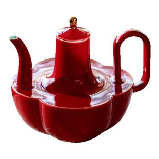 梵汝 故宫红复古中式酒具月宫酒壶描金执壶家用酒壶酒具套组