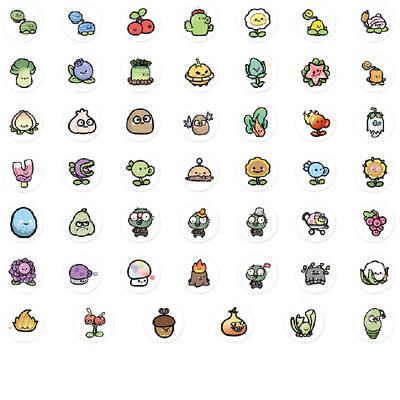 200贴植物大战僵尸Q版卷卷贴