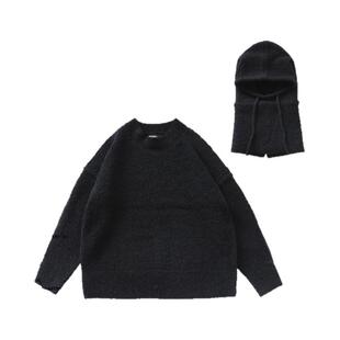 AGITOMADE日系巴拉法克帽围脖两件套加厚保暖套头短款针织衫毛衣