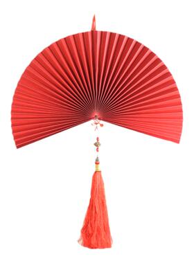 中国风电视沙发背景墙面纸折扇