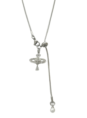 简约土星项链长款可调节毛衣链