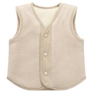 秋冬季儿童加厚马甲中小童保暖背心男女童加绒棉马夹宝宝童装坎肩