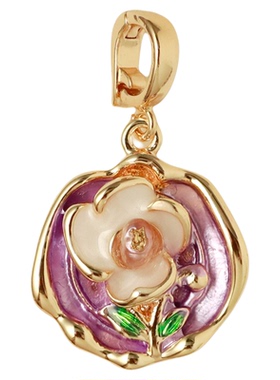 可掰活扣项坠DIY裸链珠链花朵