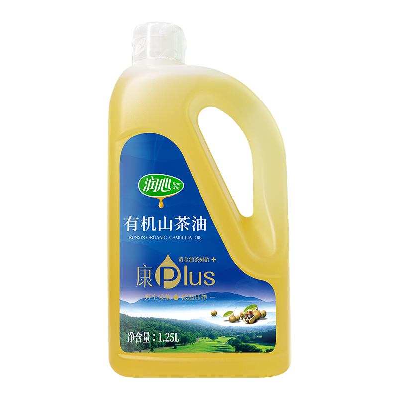 【日期新鲜】润心康plus有机山茶油1.25L 物理压榨冷榨茶籽油