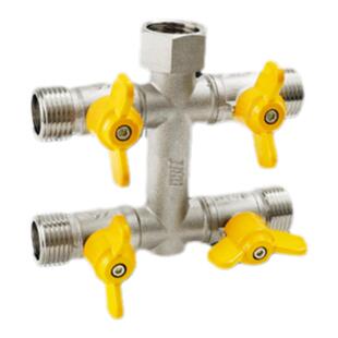 百战阀门水龙头角阀分水器一进三出三通分水阀洗衣机一分二带开关