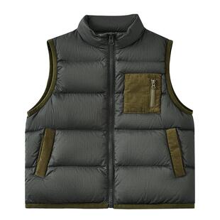 哈齿童装秋冬儿童羽绒服休闲百搭男童女童半高领羽绒马甲防风保暖