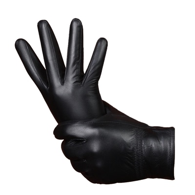 海宁男士头层羊皮加绒保暖手套