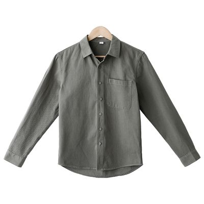 长袖衬衫男士宽松纯棉轻商务开衫