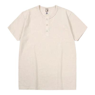 日本SAMURAI JEANS SJST-SC02武士和棉亨利纯色复古短袖T恤