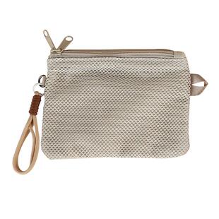 heine 网格双层收纳袋旅行收纳包小号化妆包随身零钱包便携证件包