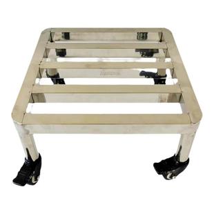 不锈钢带轮托盘圆角万向轮底座长方形花托花盆滚轮底架滑轮底托