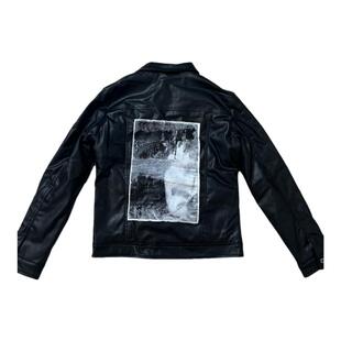 Without Me/PunkFK印花机车皮衣夹克棉内胆荔枝纹仿羊皮柔软朋克