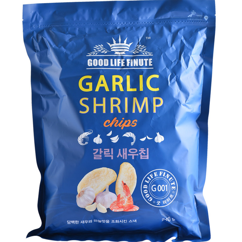 韩国进口 FINUTE趣莱福蒜味虾片82g 网红膨化办公室食品休闲零食