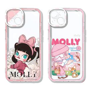 适用苹果iphone13promax手机壳17pro茉莉molly女孩16e可爱15plus全包12mini硅胶ip14创意卡通11防摔se透明7s8