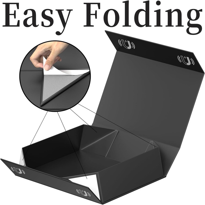 高档折叠包装礼盒手提磁翻盖吸纸盒可折叠工艺logo礼品盒可加印