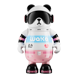 waka熊猫316不锈钢保温杯女高颜值可爱儿童吸管水壶大容量水杯子