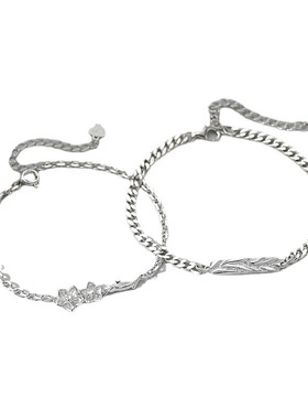 情侣手链纯银一对520送男女朋友