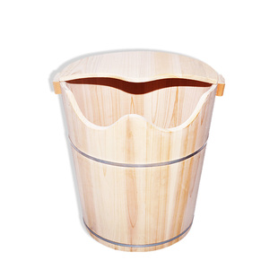 无油漆香椿木泡脚足浴桶加深加厚家用原木桶老人成人洗脚桶50CM高