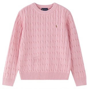 POLOWALK童装女童毛衣新款春秋季保罗儿童打底衫绞花亲子装针织衫