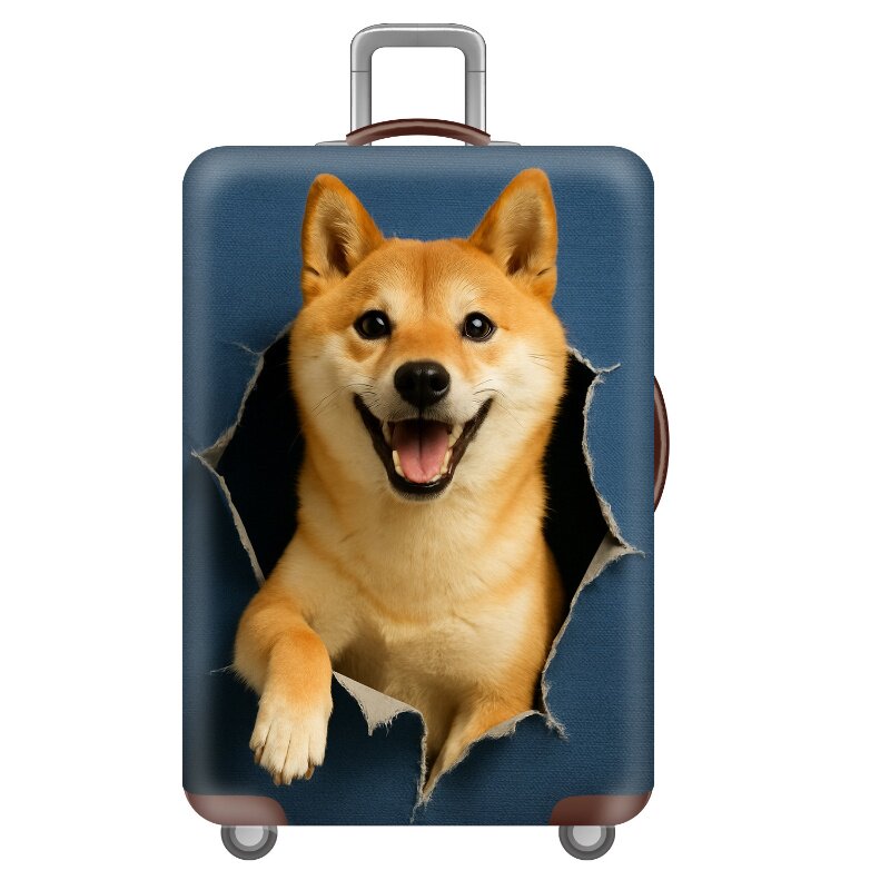 柴犬柯基拉布拉多三七弹力行李箱保护套拉杆箱套旅行箱套子防尘罩