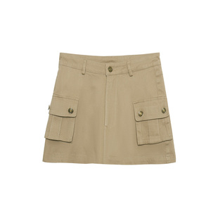 卡其色工装高腰半身裙女春夏季修身显瘦短裙性感包臀A字裙子