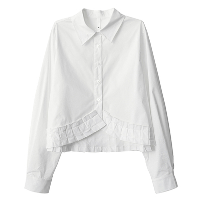 花边下摆衬衫2026春季新款通勤