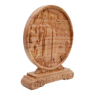 五岳独尊立体桃木摆件非遗传承木雕古典中式装饰招财纳祥礼盒装