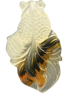 水草玛瑙金鱼旺财吊坠玉髓挂件