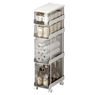 夹缝收纳柜抽屉式厨房窄缝储物柜卫生间边缝置物柜侧面缝隙抽拉柜