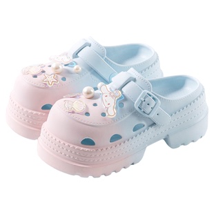 库洛米美乐蒂玉桂狗女士洞洞鞋增高厚底凉拖鞋甜酷软萌公主沙滩鞋