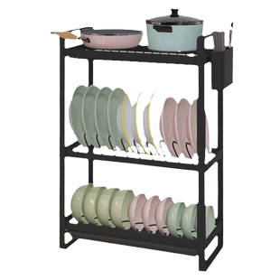 不锈钢碗碟沥水收纳架窄小尺寸碗架水槽台面三层放碗盘厨房置物架