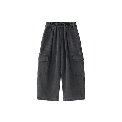 虾酱麻麻加绒直筒牛仔裤