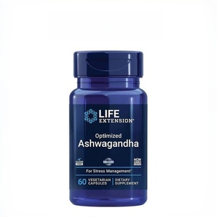 Life Extension沿寿Ashwagandha南非醉茄素胶囊降低皮质醇安睡眠