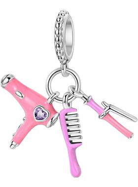 2024新品铜镀银DIY饰品配件育婴车奶嘴脚丫吊饰人物与生活系列