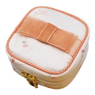 日系可爱网纱首饰盒便携小号迷你耳钉戒指项链旅行随身饰品收纳包