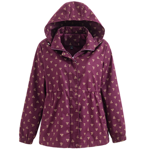 妈妈纯棉春秋外套2026秋装新款长袖时尚休闲连帽中老年女大码风衣