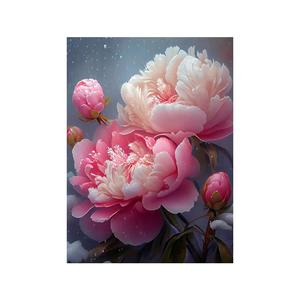 牡丹花卉钻石画满钻新款手工贴画