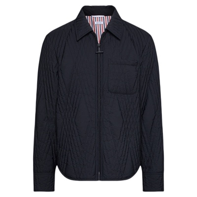 男士斜纹绗缝拉链衬衫夹克