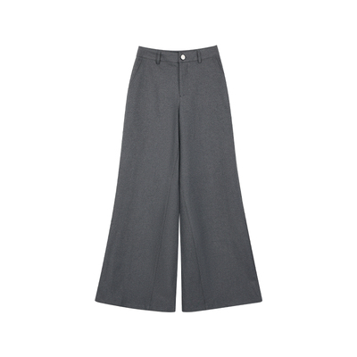 MULVAN 掐腰裤|拉长比例微喇阔腿裤女宽松直筒休闲西装拖地裤子