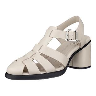 ECCO爱步女鞋罗马凉鞋 春夏粗高跟不累脚凉鞋 雕塑奢华222723