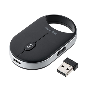 日本山业SANWA便携式有线无线蓝牙鼠标左手适用轻薄人体工学轻音