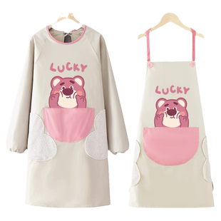 防水反穿罩衣围裙厨房家用长袖防油2025新款网红餐饮专用工作服女